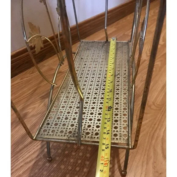 Magazine Rack With Maple Leaf Design Vintage Sturdy 15" MCM Elegant Timeless - Picture 6 of 12
